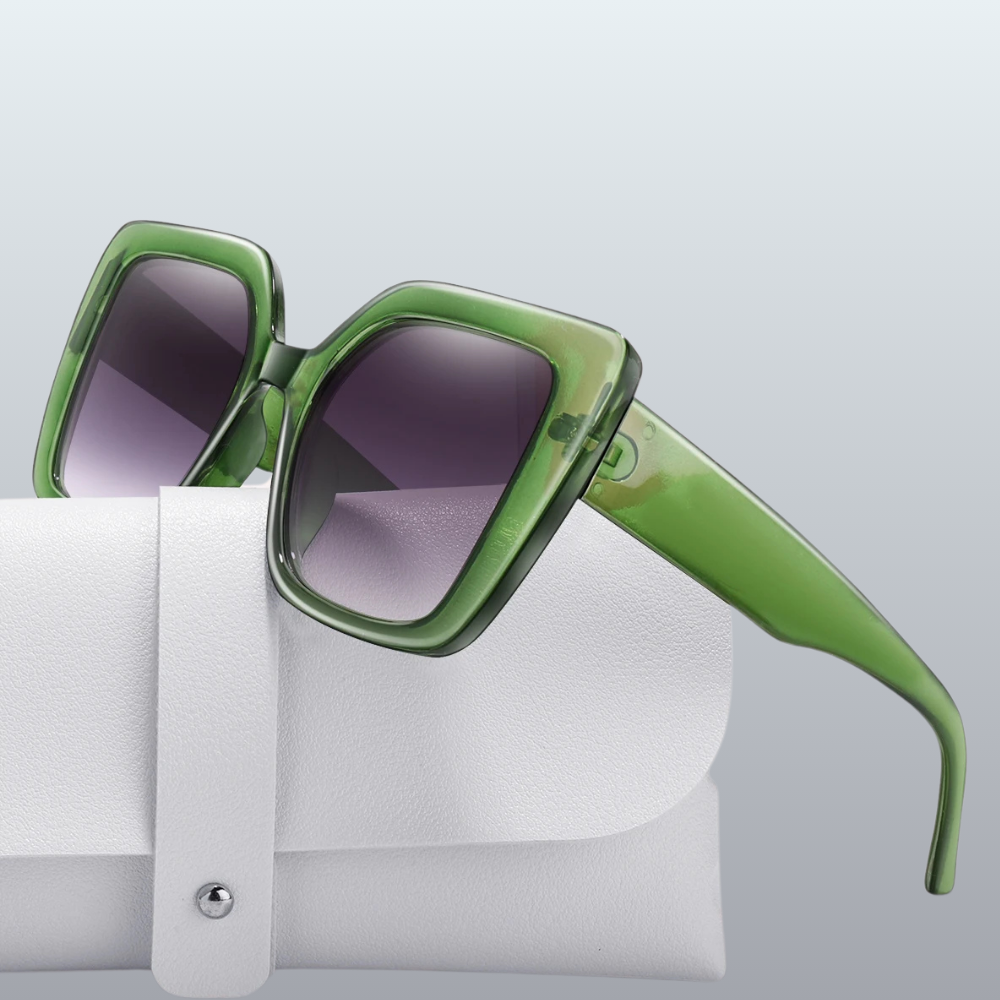 Green Casual UV Protection Stone Shades Color Sunglasses
