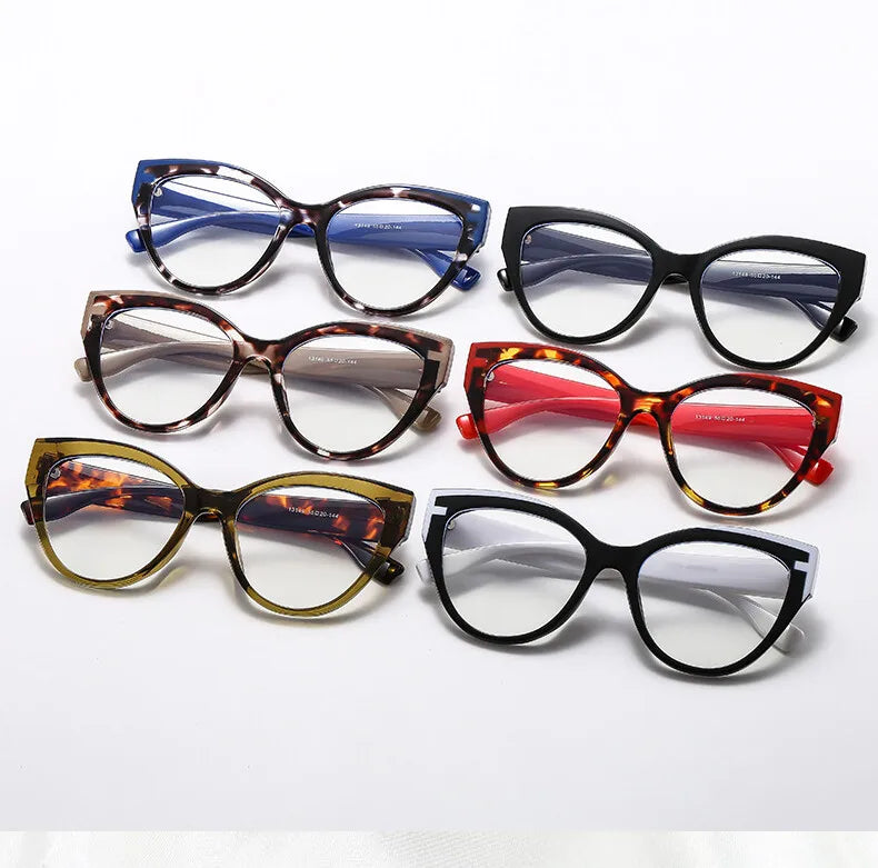 Collection of Cat Eye Anti Blue Light Color-blocked Glasses