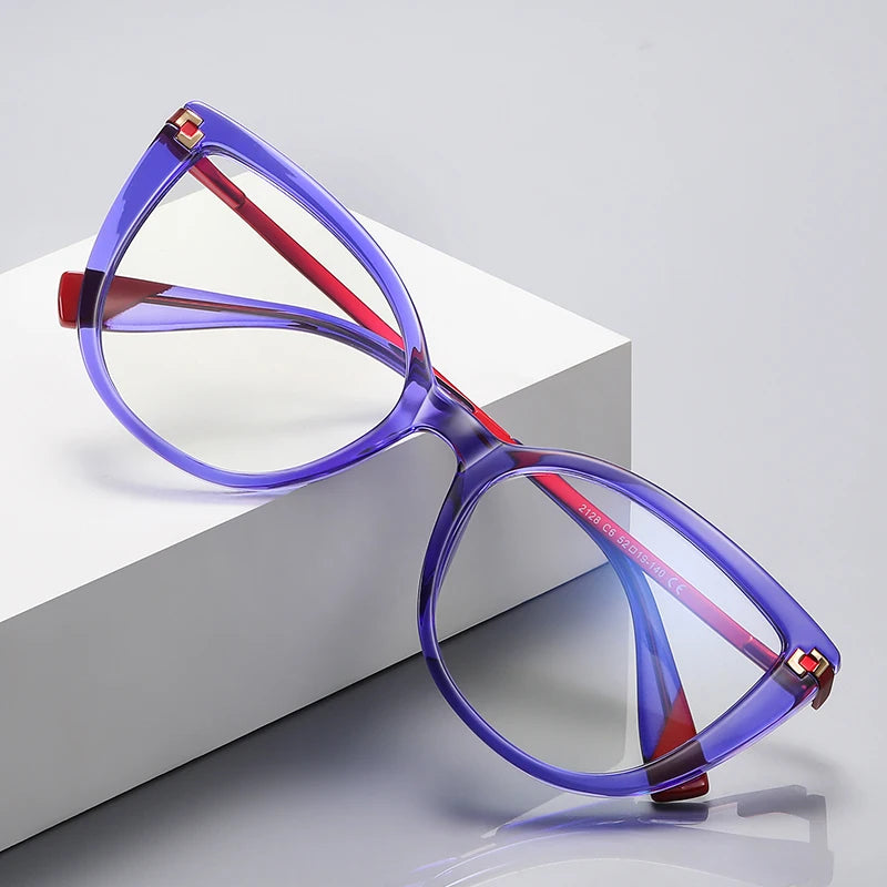 Cat Eye Anti Blue Light Customizable Prescription Eyeglasses