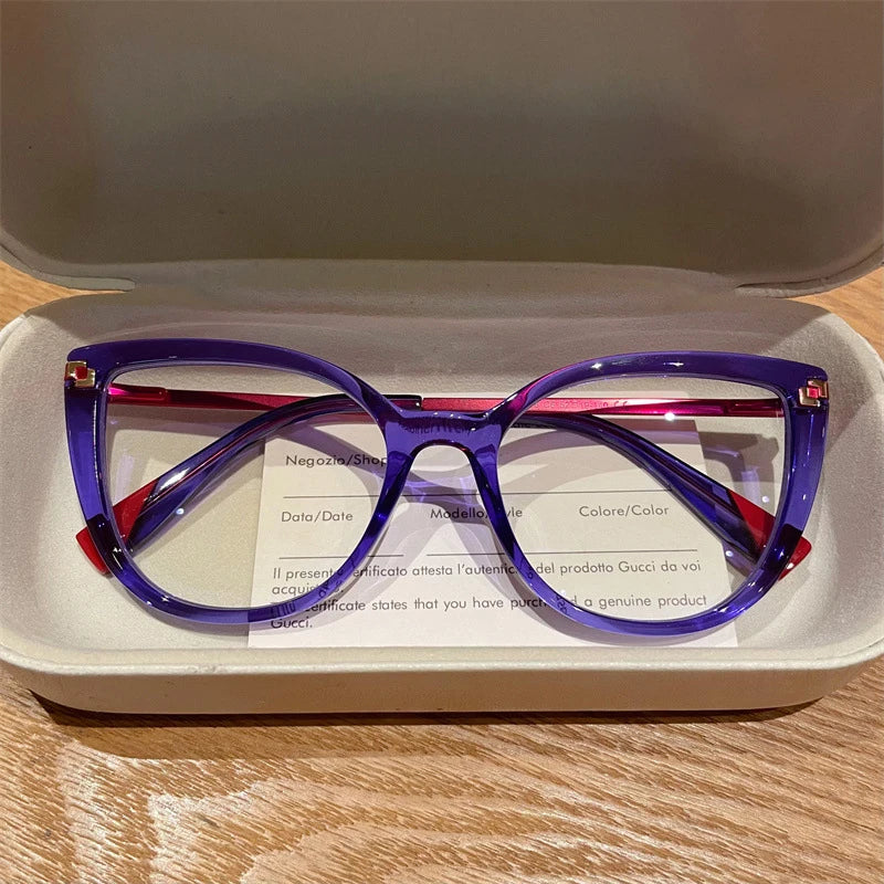 Cat Eye Anti Blue Light Customizable Prescription Eyeglasses