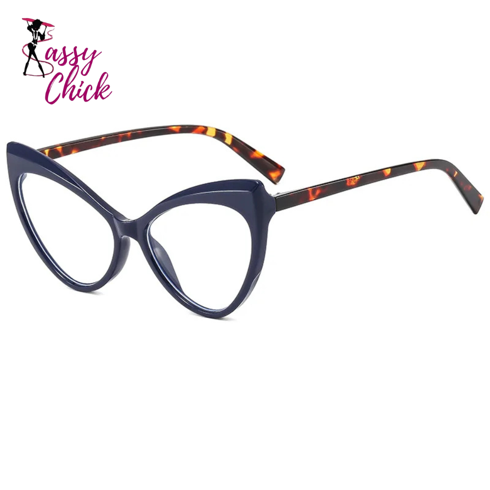 Cat Eye Anti Blue Light Myopia Glasses Sassy Chick Logo