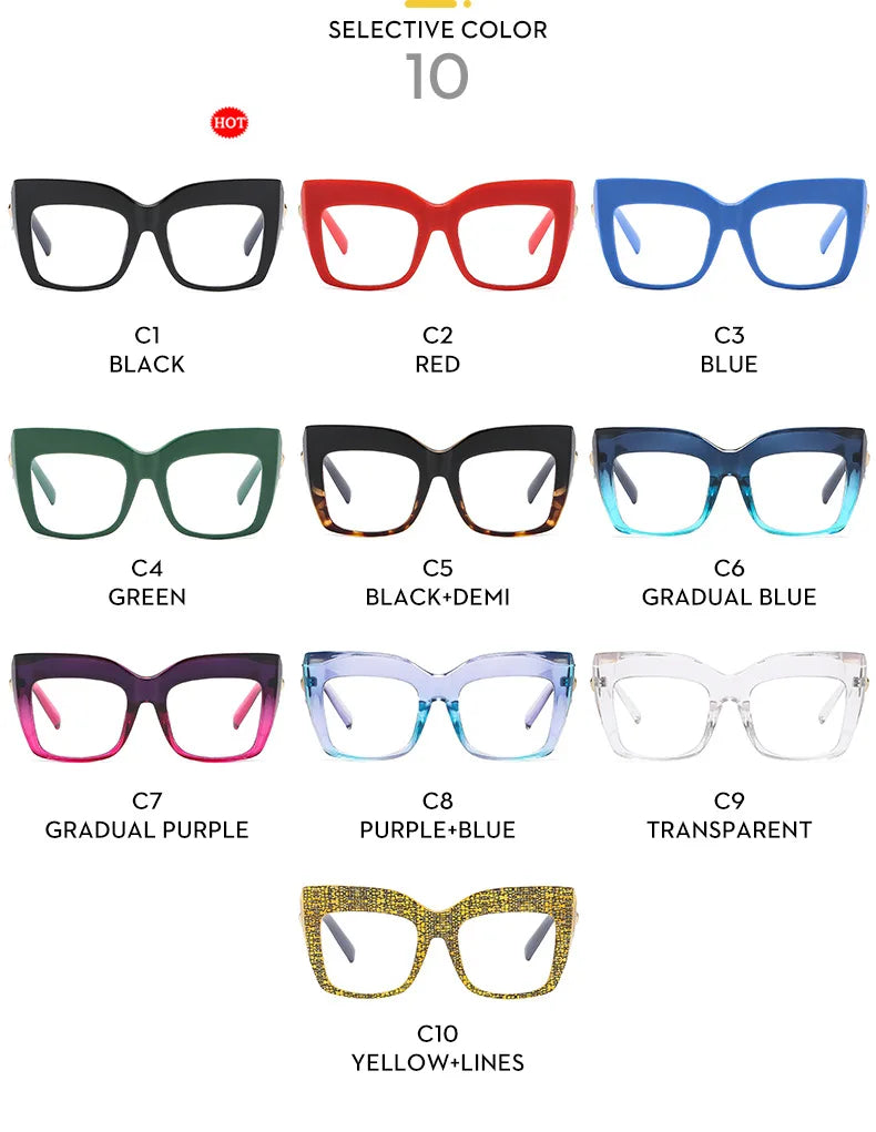 Collection of Cat Eye Anti Blue Light Oversized Reading Eyeglasses