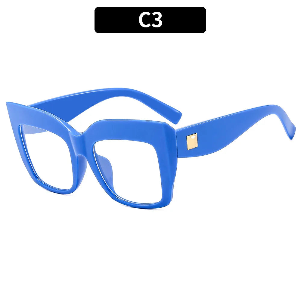 Blue Cat Eye Anti Blue Light Oversized Reading Eyeglasses