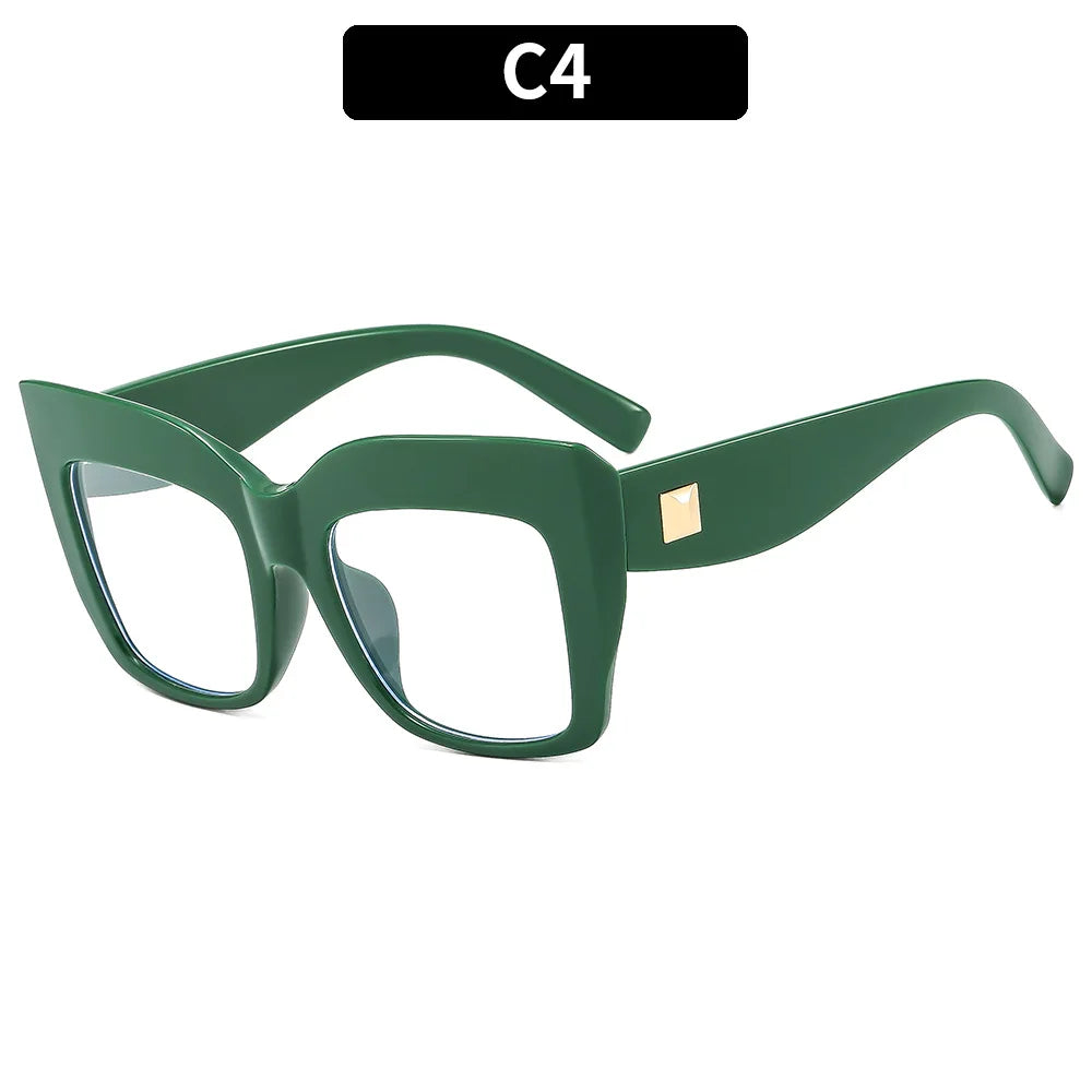Green Cat Eye Anti Blue Light Oversized Reading Eyeglasses