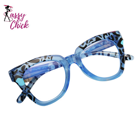Cat Eye Blue Light Blocking Glasses for Women Sassy Chick Logo