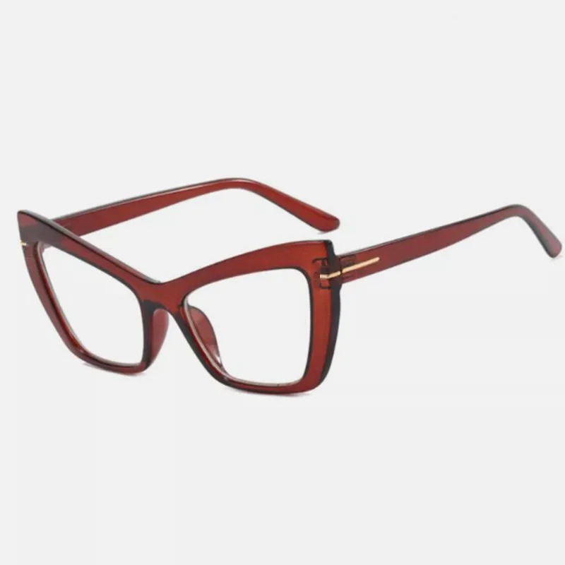 Wine Red Cat Eye Blue Light Blocking Personality Optical Prescription Glasses