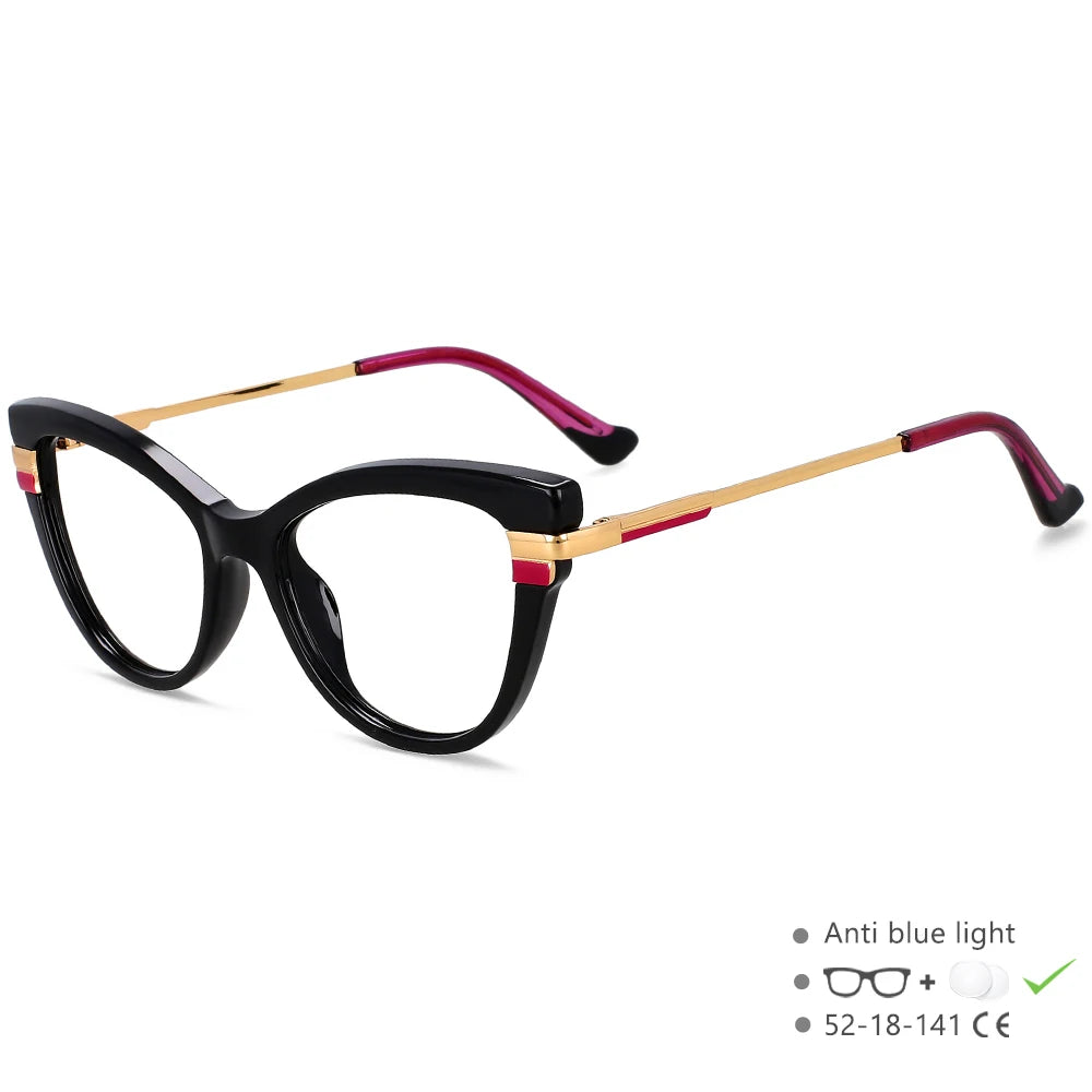 black frame Cat Eye Frames Anti Blue Optical Glasses