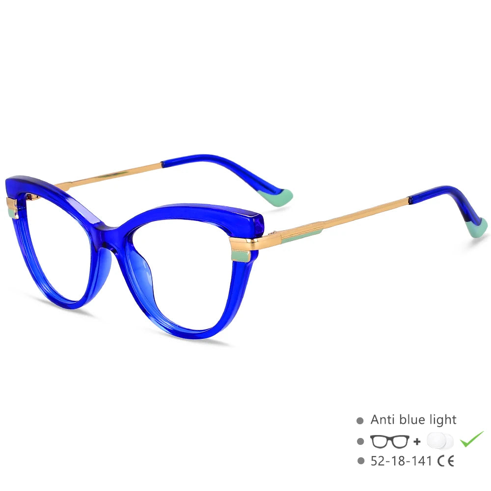 Blue frame Cat Eye Frames Anti Blue Optical Glasses