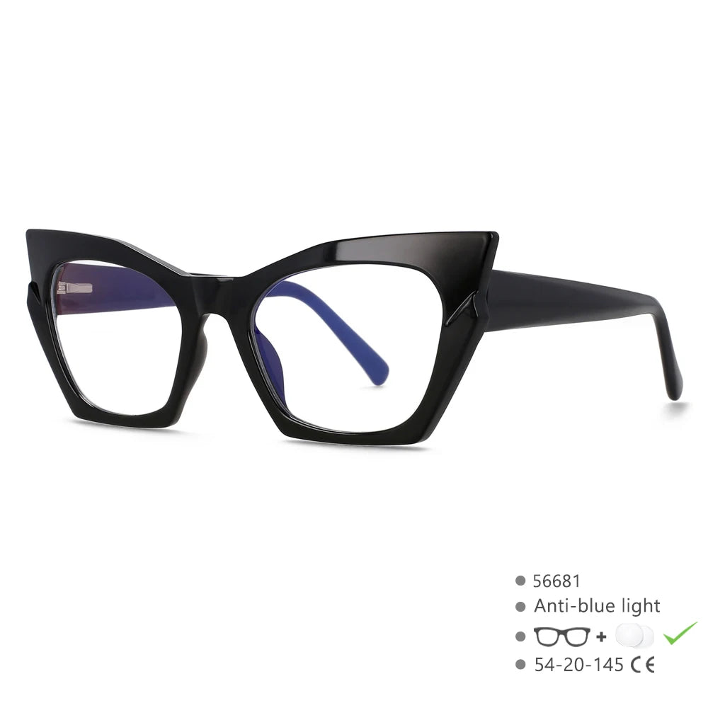 Black Cat Eye Hinge Anti Blue Computer Glasses