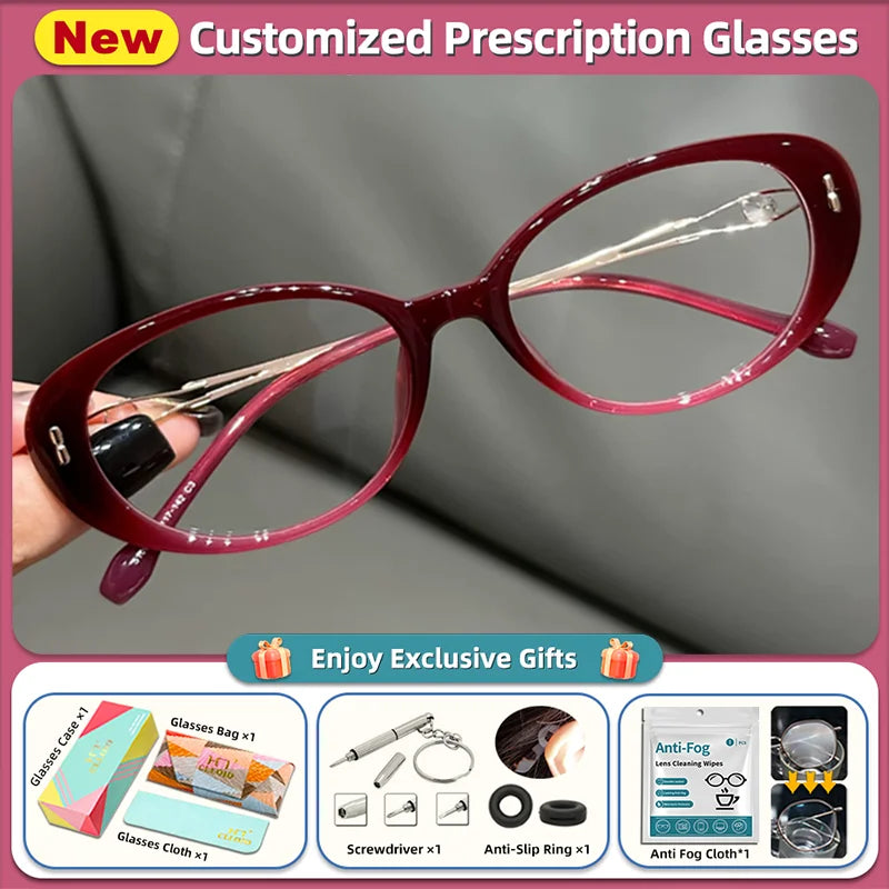 Cat Eye Optical Myopia Anti Blue Light Prescription Glasses