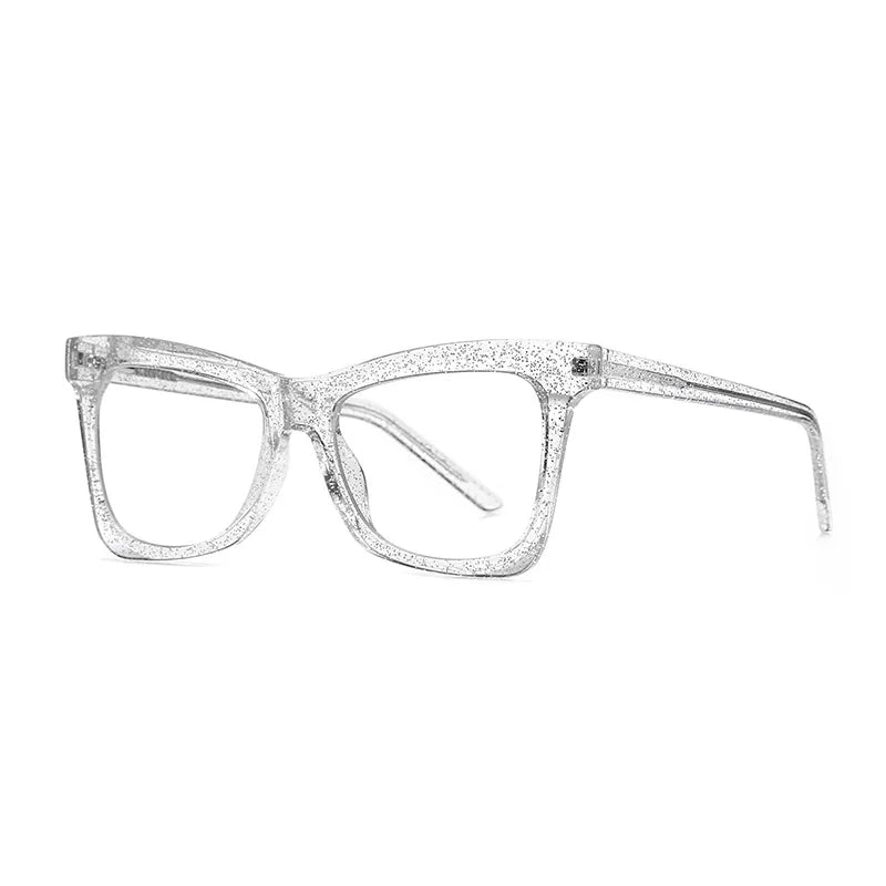 White Cat Eye Plastic Titanium Anti Blue Light Eyeglasses