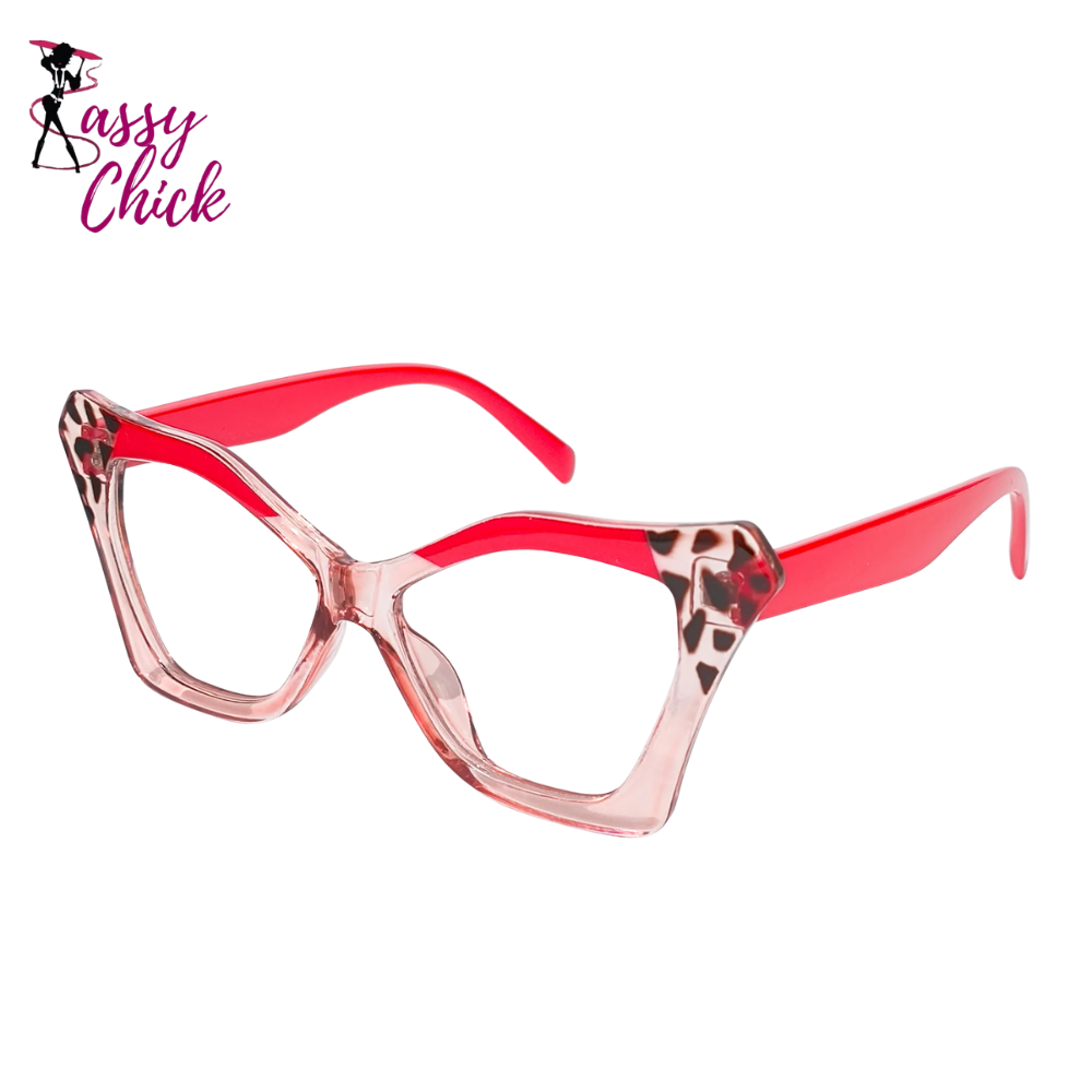 Cat Eye Retro Floral Presbyopic Reading Glasses Sassy Chick Logo