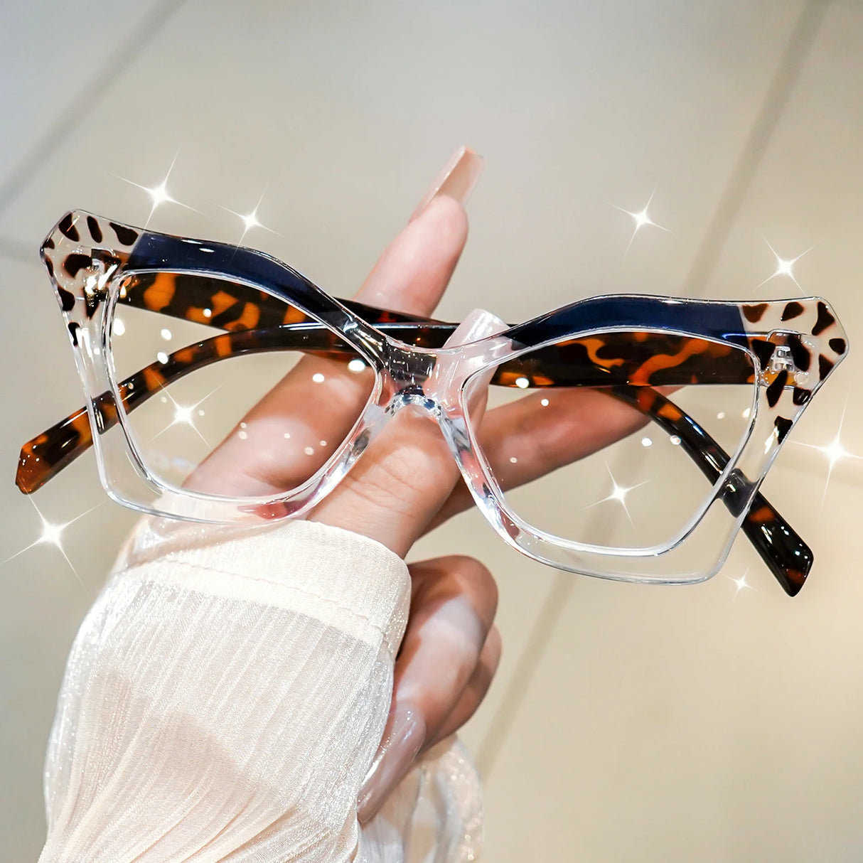 Leopard Cat Eye Retro Floral Presbyopic Reading Glasses