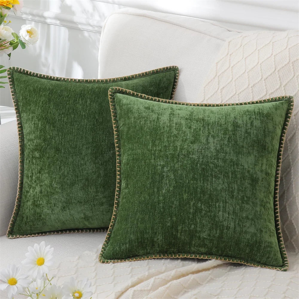 Soft chenille 45x45cm decorative throw pillow cover for couch, sofa, or bed