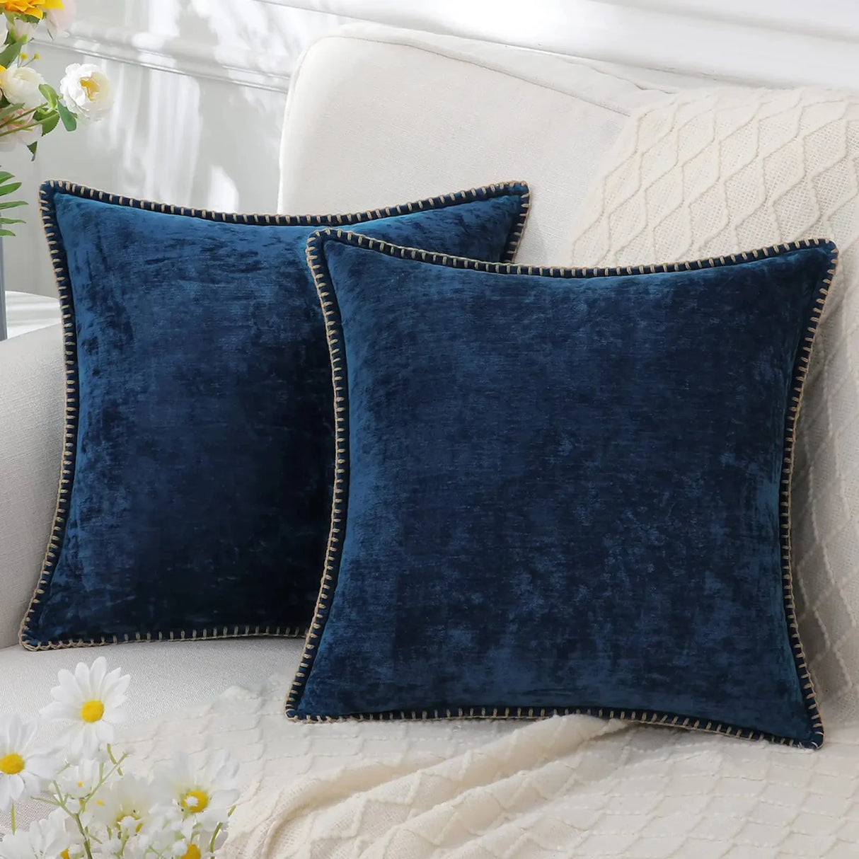 Soft chenille 45x45cm decorative throw pillow cover for couch, sofa, or bed