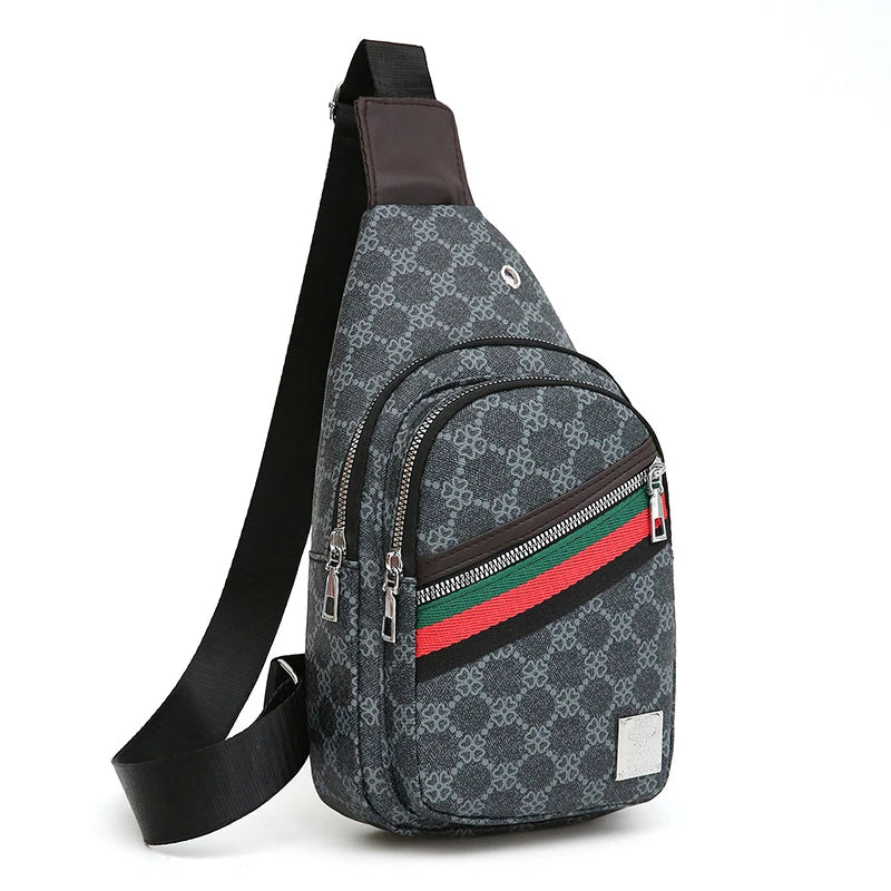 Black Chest Multifunction Messenger Bag with Earphone Hole