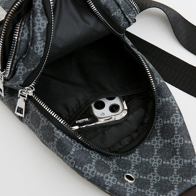 Compartment Chest Multifunction Messenger Bag with Earphone Hole
