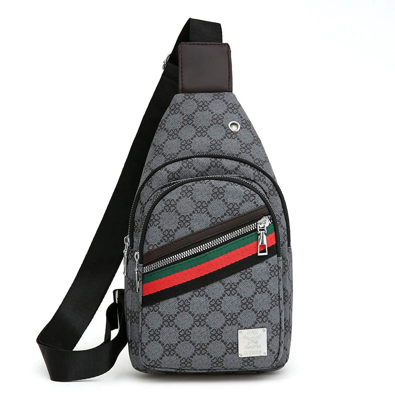 Black Chest Multifunction Messenger Bag with Earphone Hole