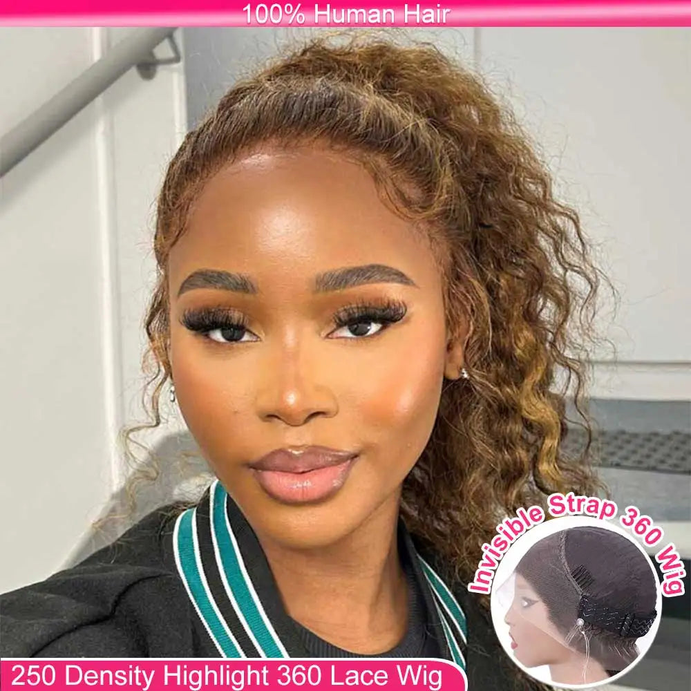 Chocolate Brown 30 Inch Deep Wave Lace Front Wig Human Hair