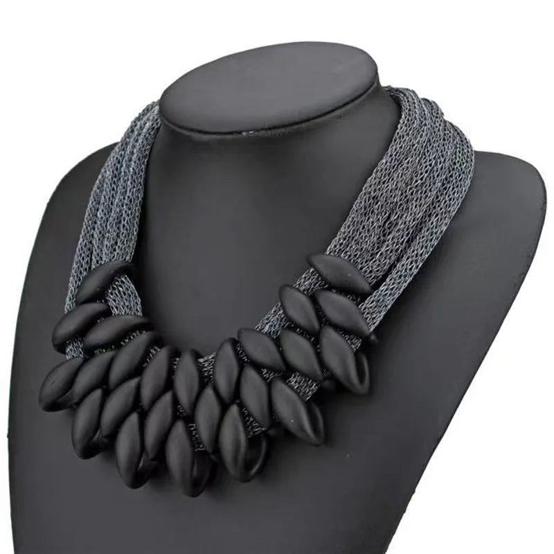 Black Choker Necklace Multilayer