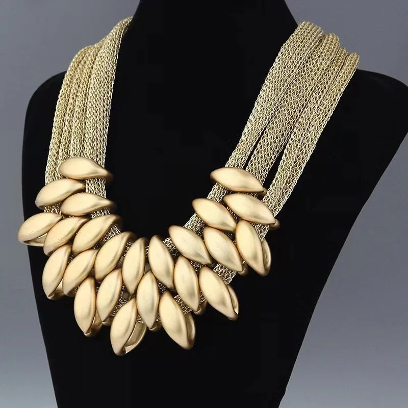 gold Choker Necklace Multilayer