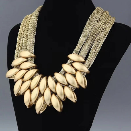 gold Choker Necklace Multilayer