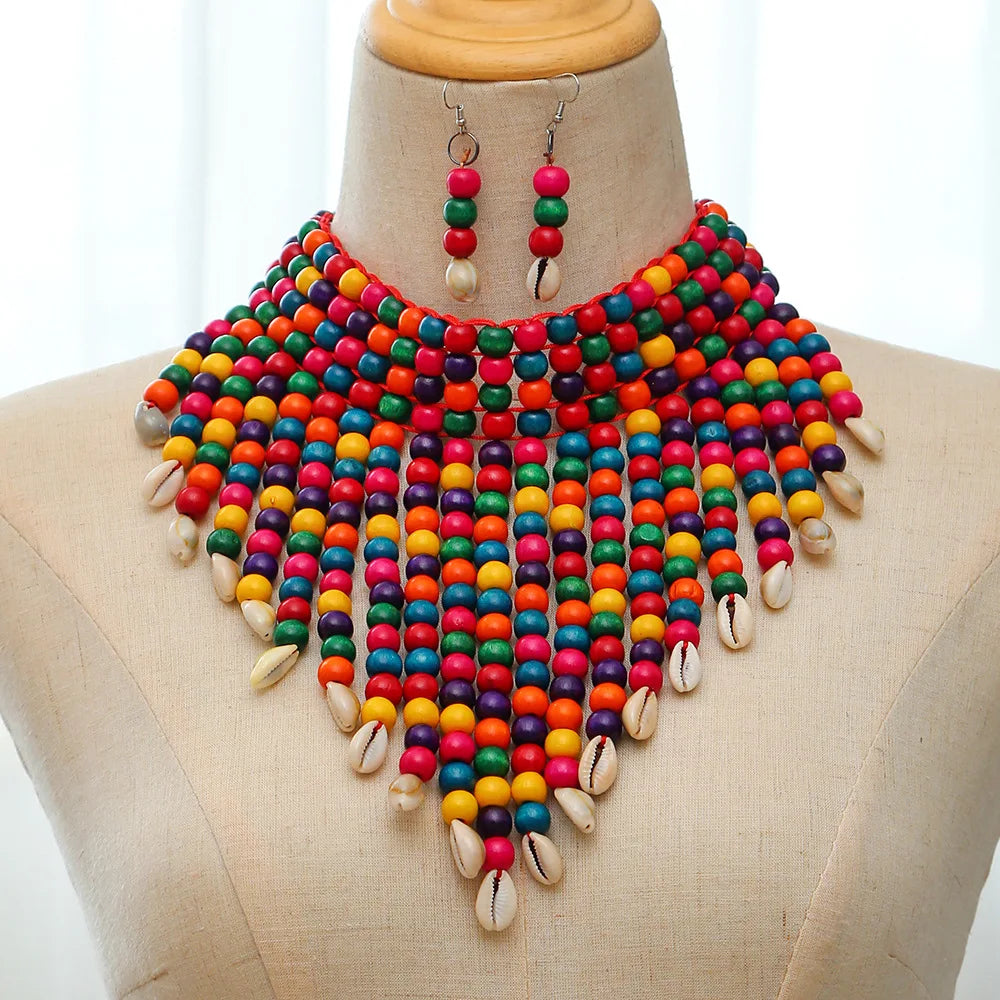 multi color Chunky Colorful Beads Statement Jewelry Set