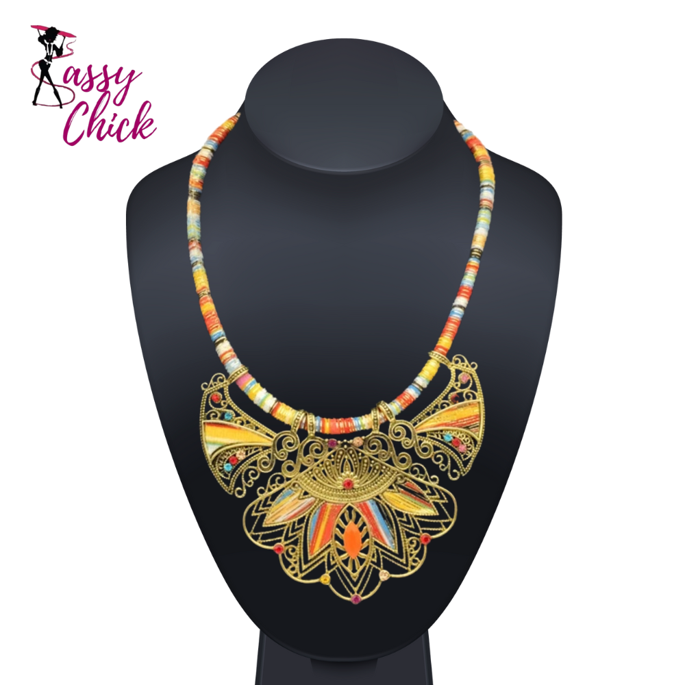 Chunky Enamel Bohemian Rhinestone Jewelry Set Sassy Chick Logo