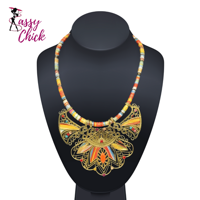 Chunky Enamel Bohemian Rhinestone Jewelry Set Sassy Chick Logo