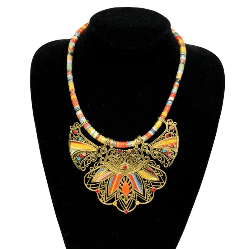 Chunky Enamel Bohemian Rhinestone Jewelry Set