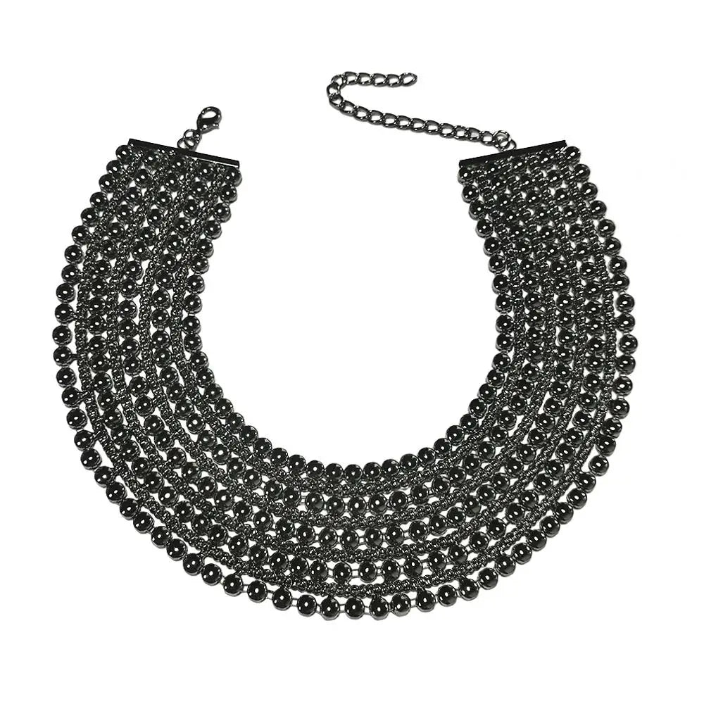 Chunky Metal Statement Necklace For Women