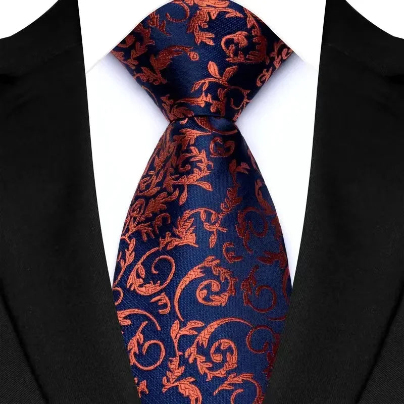 Blue Classic Floral Paisley 8CM Jacquard Woven Necktie
