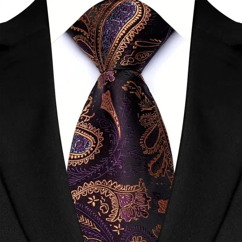 Orange Classic Floral Paisley 8CM Jacquard Woven Necktie