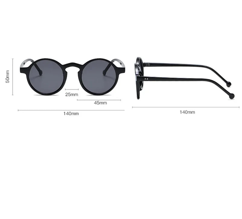 Size of Classic Leopard Round Rivets Sunglasses