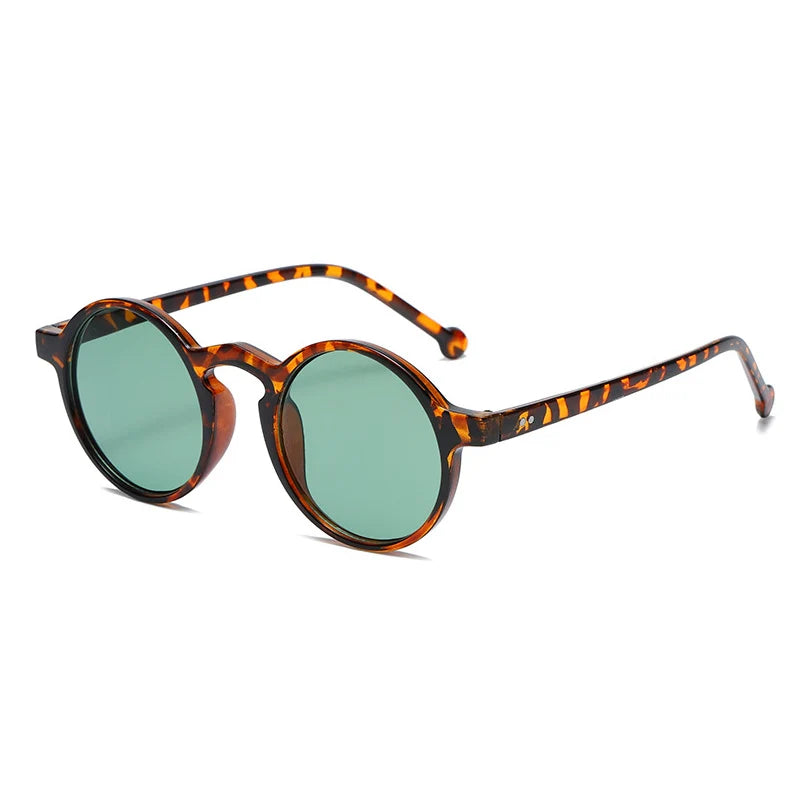 Leopard Classic Leopard Round Rivets Sunglasses