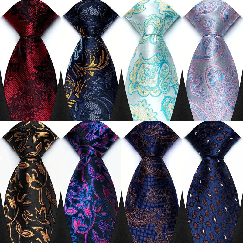 Collection of Classic Paisley Floral Dot 8cm Jacquard Necktie