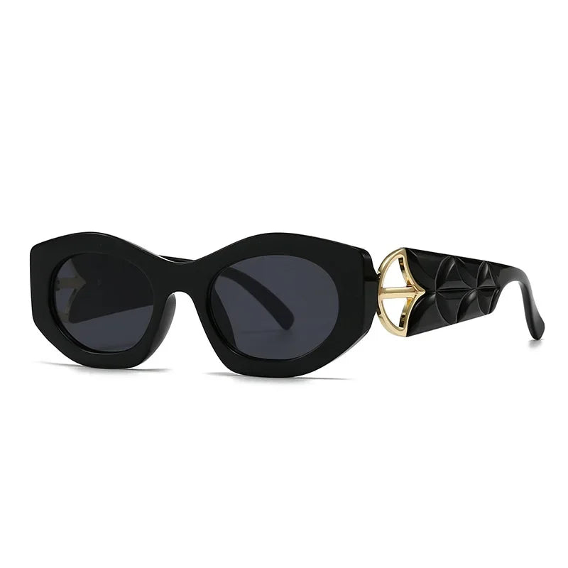 Black Classic Punk Popular Big Frame Cat Eye Sunglasses