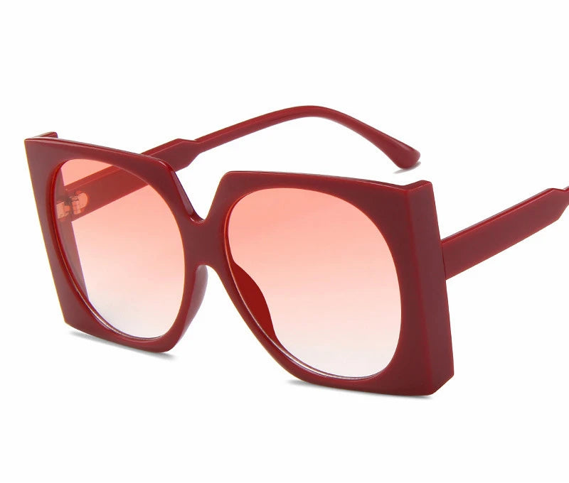 Red Classic Retro Square Women/Men Sunglasses