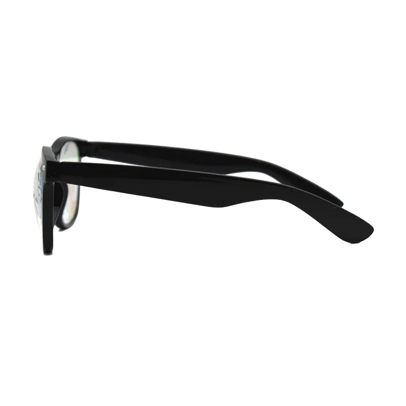 Classic Square Light Diffraction Futuristic Rave Sunglasses