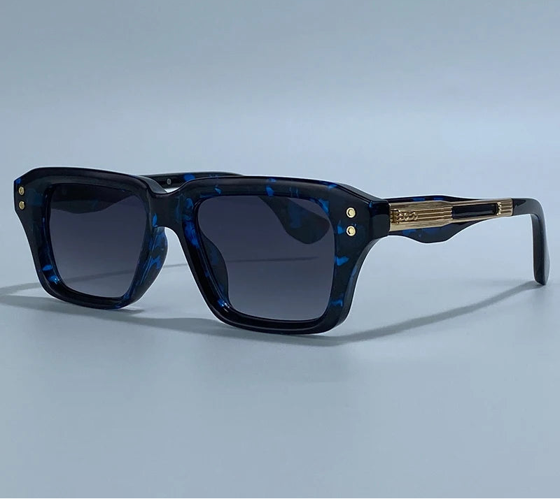Blue Classic Square Polarized Steampunk UV400 Sunglasses