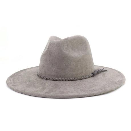 Grey fedora hat