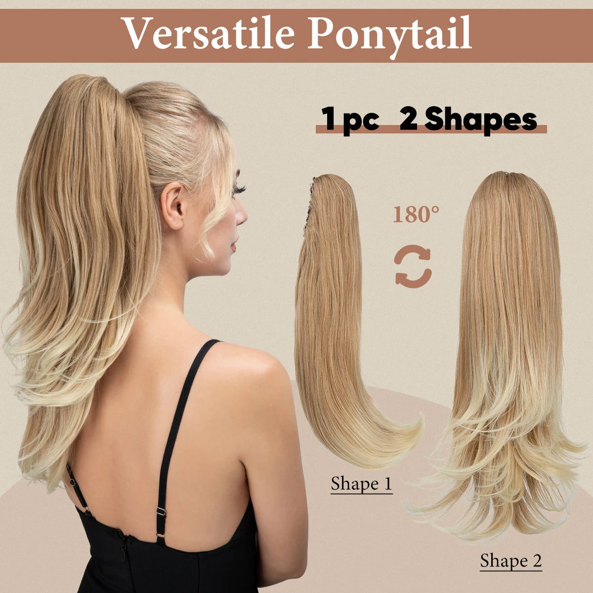 Claw Clip In Ponytail  Silky Straight