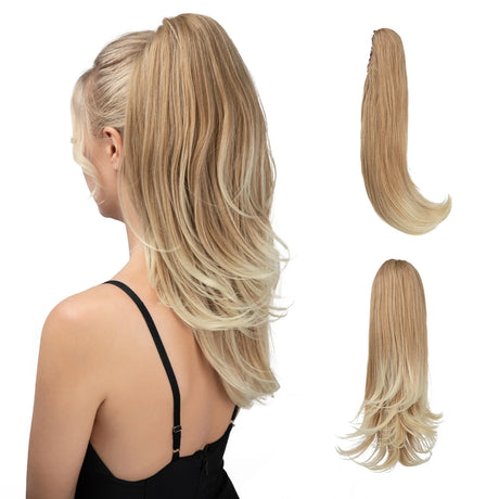 Claw Clip In Ponytail  Silky Straight blonde