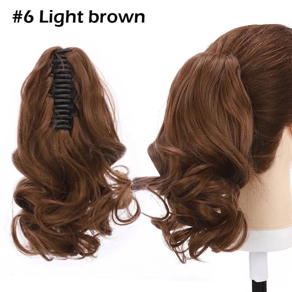 light brown curly ponytail hairpiece