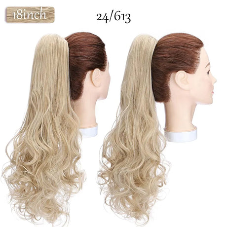 long curly ponytail hairpiece ash blonde
