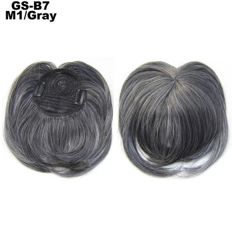 Clip on Flat Neat Bangs Hair Extension ash grey