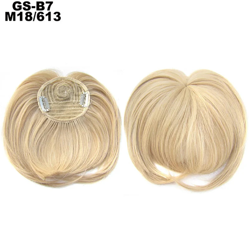 Clip on Flat Neat Bangs Hair Extension blonde