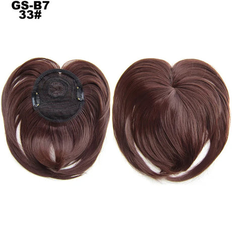 Clip on Flat Neat Bangs Hair Extension red