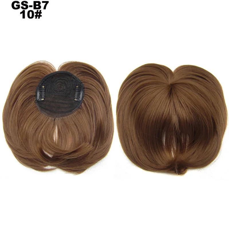 Clip on Flat Neat Bangs Hair Extension brown
