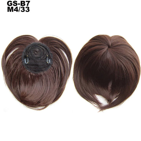 Clip on Flat Neat Bangs Hair Extension brown